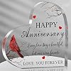 Happy Anniversary Cardinal Gift for Women Anniversary Wedding Gifts Anniversary Acrylic Heart Valentines Day Gifts for…