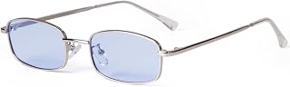articulo Gafas de sol rectangulares retro para hombre y mujer, cuadradas, marco de metal de los 90, gafas de sol rectangulares
