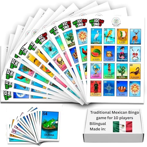 Cuitáxi Mexican Bingo Game for 10 Players Made in Mexico