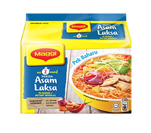 Maggi 2-Min Asam Laksa Noodle 5 x 77g