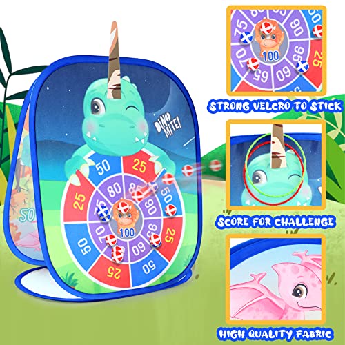 Bean Bag Toss Game For Kids: 5 In 1 Outdoor Portable Dinosaur Party Games Toys - Kids Corn Hole Game Set For Boys Girls Ages 3 4 5 6 7 8 Years Old - Ideal Gifts For Kids Birthday Christmas #TOP3
