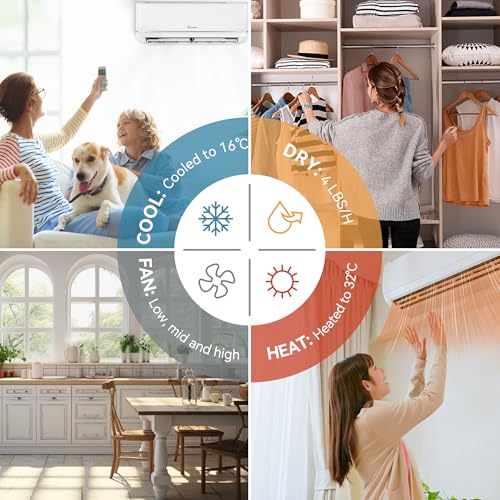 Image of YITAHOME 24000 BTU Mini Split Air Conditioner Heat Pump System, Wifi Enabled 21 SEER2 208-230V Inverter Ductless AC Cool Up to 1500 Sq. Ft, Compatible with Alexa, Complete Installation Kit, White