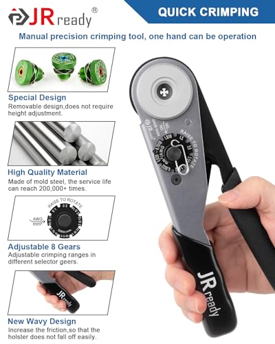 JRready Deutsch Crimp Tool ST2169 Deutsch Crimping Tool for DT,DTM,DTP and Amphenol AT ATP ATM Series Size 16 20 12 Solid Pin&Soc Contacts,Closed Barrel Crimp Tool with Three Positioners