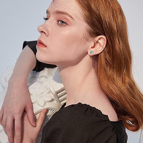 Turquoise Earrings 925 Sterling Silver Stud Earrings Turquoise for Women Small Earrings Turquoise Jewellery for Girls Children