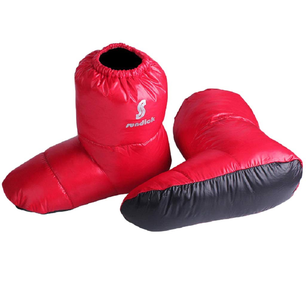 Enakshi® Soft Duck Down Slippers Winter Warm Foot Booties Camping Footwear Red L|Sporting Goods | Outdoor Sports | Camping & Hiking | Clothing | Men's | Socks-image-20