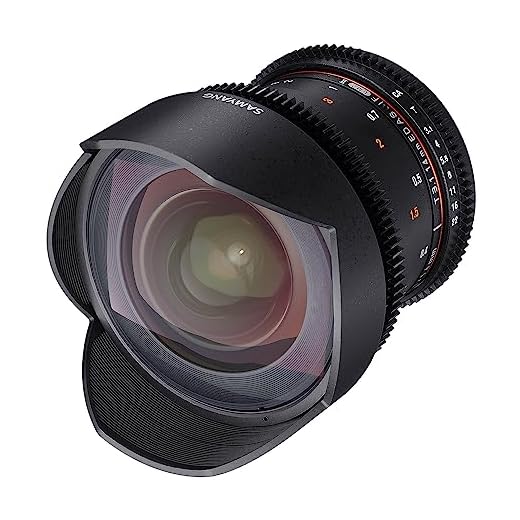 Samyang 14/3,1 Objektiv Video DSLR II Canon EF manueller Fokus Videoobjektiv 0,8 Zahnkranz Gear, Weitwinkelobjektiv schwarz