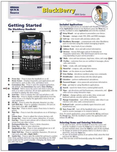 Preisvergleich Produktbild RIM BlackBerry 8800 Series Quick Source Guide
