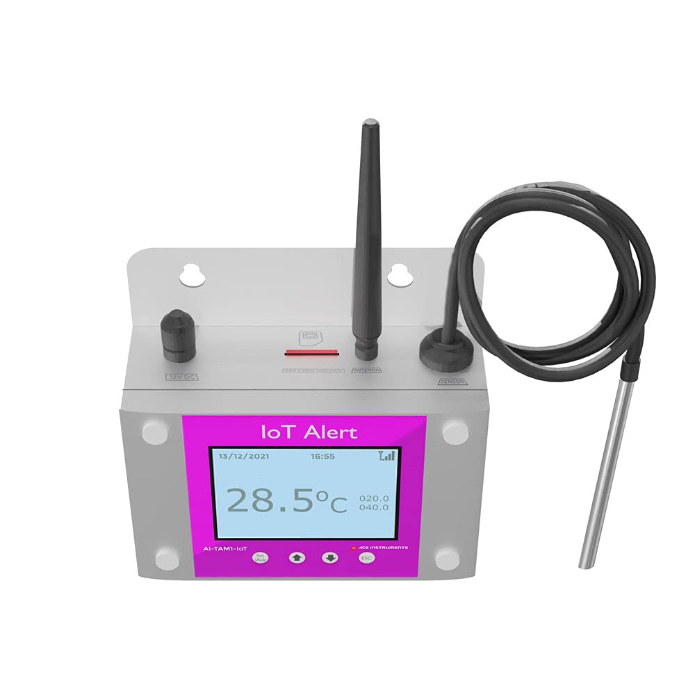 Temperature & Humidity Monitoring with in-bulit buzzer (with sms) for server room, control rooms, IT offices, govt offices, archeological departments, library Model: AI-RHTX-SMS