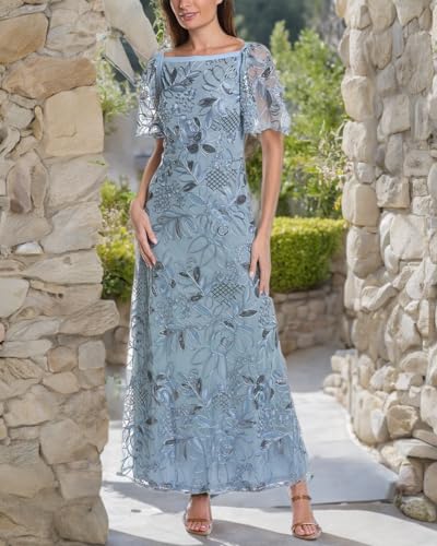 Image of JS Collections Women's Yvonne Flutter A-line Gown