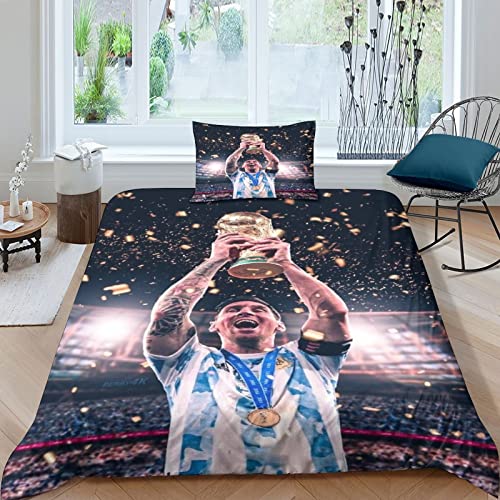 Parure De Lit Microfibre Messi Housse De Couette Lionel Messi 2 950 Parure De Lit Ensemble De Literie Housse Couette Fermeture éclair Cachée