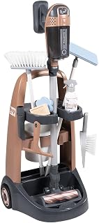 Smoby - Rowenta Cleaning Trolley & Play Vacuum Cleaner with Sound - Household Playset with 10 Accessories - Electronic Role Play - from 3 Years with Recycled Material