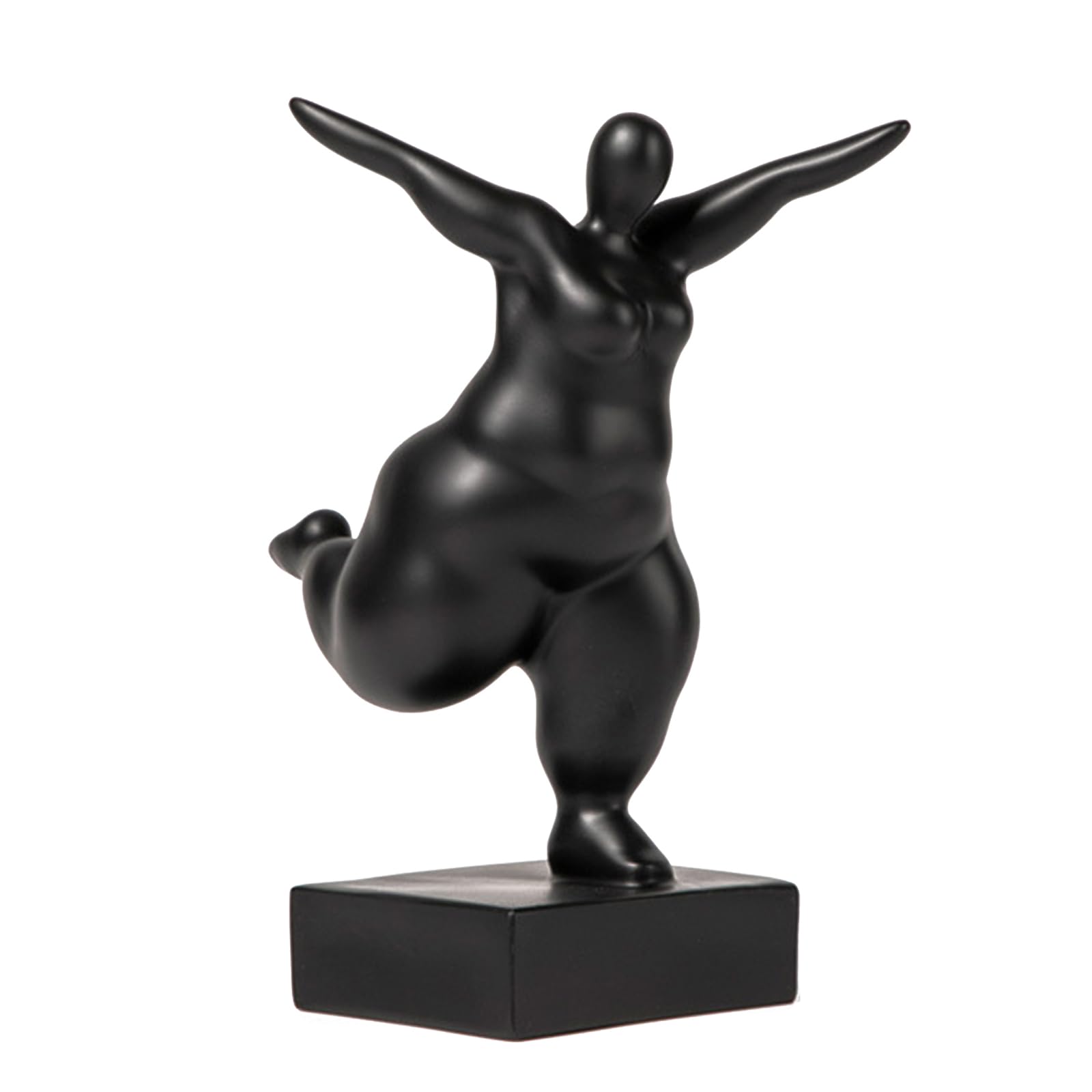 YLME Estatua de Mujer Gorda, Figuras Decorativas, Escultura de Resina, Figura Abstracta Creativa, Decoración del Hogar para Sala de Estar, Dormitorio, Oficina,Black (c)