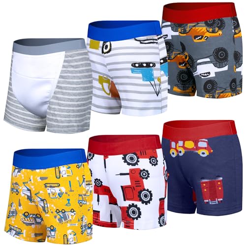 BIG ELEPHANT 6er-Pack Töpfchentraining Unterwäsche für Kleinkinder 100% Baumwolle Lernhose für Jungen & Mädchen Waschbare Trainingsunterhose im Boxer-Stil