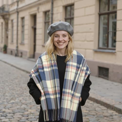 Image of Loritta Winter Scarf for Women, Long Plaid Shawl Wraps Scarves Gifts