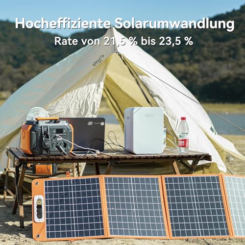 Solarpanel Faltbar 100W 18V Solarmodul, Flexibel Solar Panel Camping Tragbares Monokristalline Solarmodule, Solaranlage Komplettset mit Typ-C QC3.0 für Wohnwagen Camping Balkon Gartenhäuser