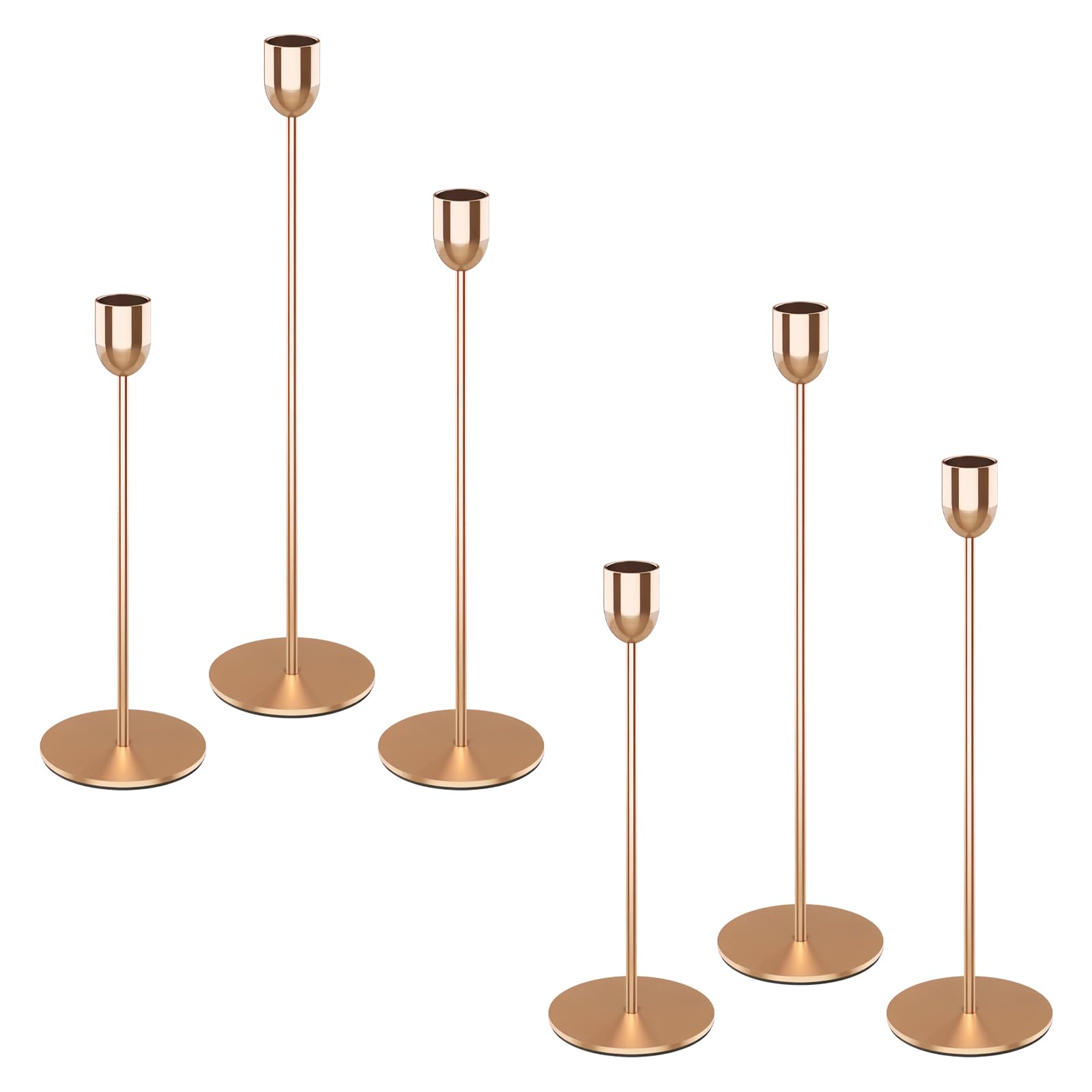 Photo 1 of CHEFBEE Gold Taper & Pillar Candle Candlestick Holder Set