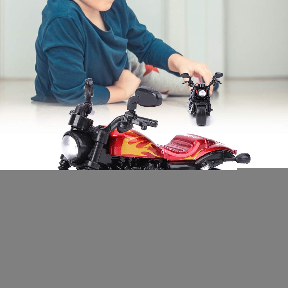 Aluminiowa zabawka motocyklowa Wysoka symulacja Model motocykla Pojazd typu pull-back Zabawka dla dzieci Zestaw prezentowy z zabawkami intelektualnymi (czerwony)