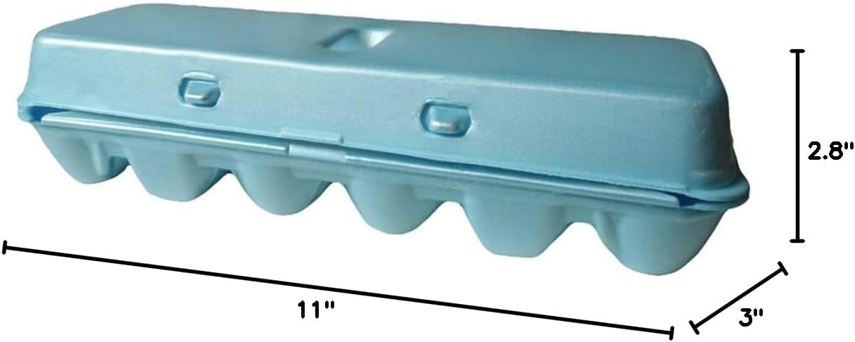 Blue 12-Egg Blank Styrofoam Carton - 125 Pack