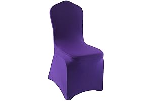 WELMATCH Dark Purple Spandex Chair Covers - 12 pcs Wedding Party Dining...