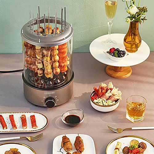 OMVOVSO Barbecue Grill Rauchfreie Spieße Maschine,Elektrischer Innengrill Zeitgesteuerte Automatische Können Werden… – Bild 3