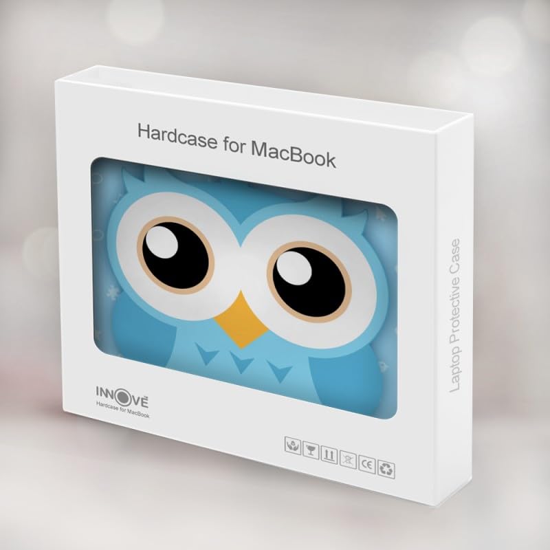 Coque MacBook Air 13 M2 M3 bleu hibou mignon pour A2681 A3113 A3240 - 4