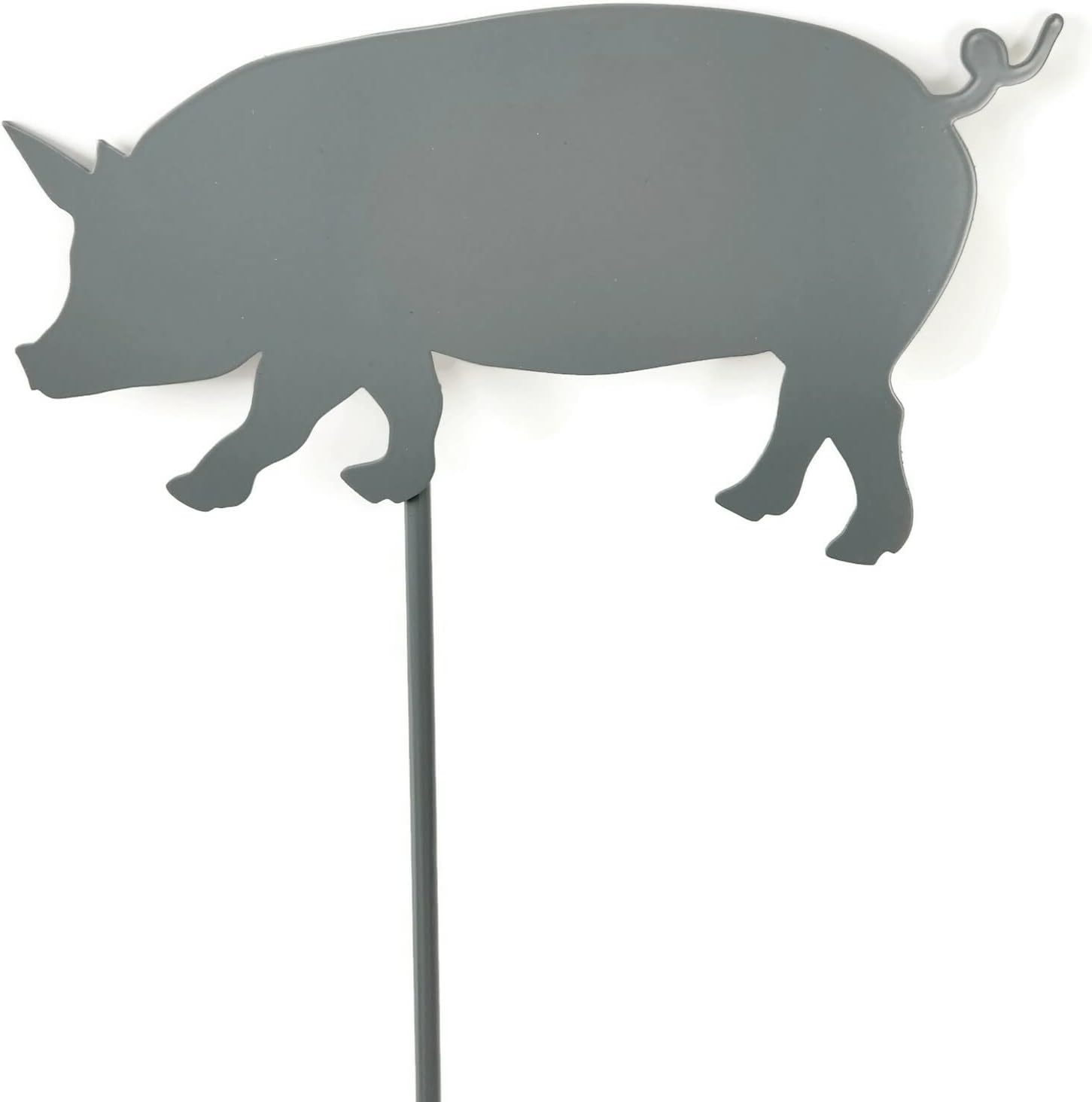 Pets and Farm Animals Metal Garden Landscape Stake (9" Wide Cow on Stake, Naturally Rusted)