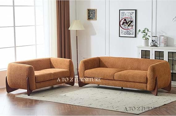Image of A to Z Furniture Classic 3+2=5 Seater Sofa Set Luxury Chesterfield Leatherette Sofa in for Home Living Room & Office (Brown 3+2)