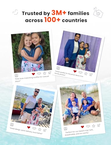 Image of PATPAT Family Matching Outfits Mommy and Me Outfits Floral Dress & Tee Sets | Couples Matching Outfits, Women Girl Flutter Sleeve Dress, Men Boy Cotton Blend T-shirts, Beach Vacation, Family Photoshoot