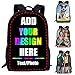 Husguciy Custom Backpack, Personalized Shoulder School Bag Add Your Own Design, Customized Bookbag Gifts for Boys Girls Adult School Office Travel Team