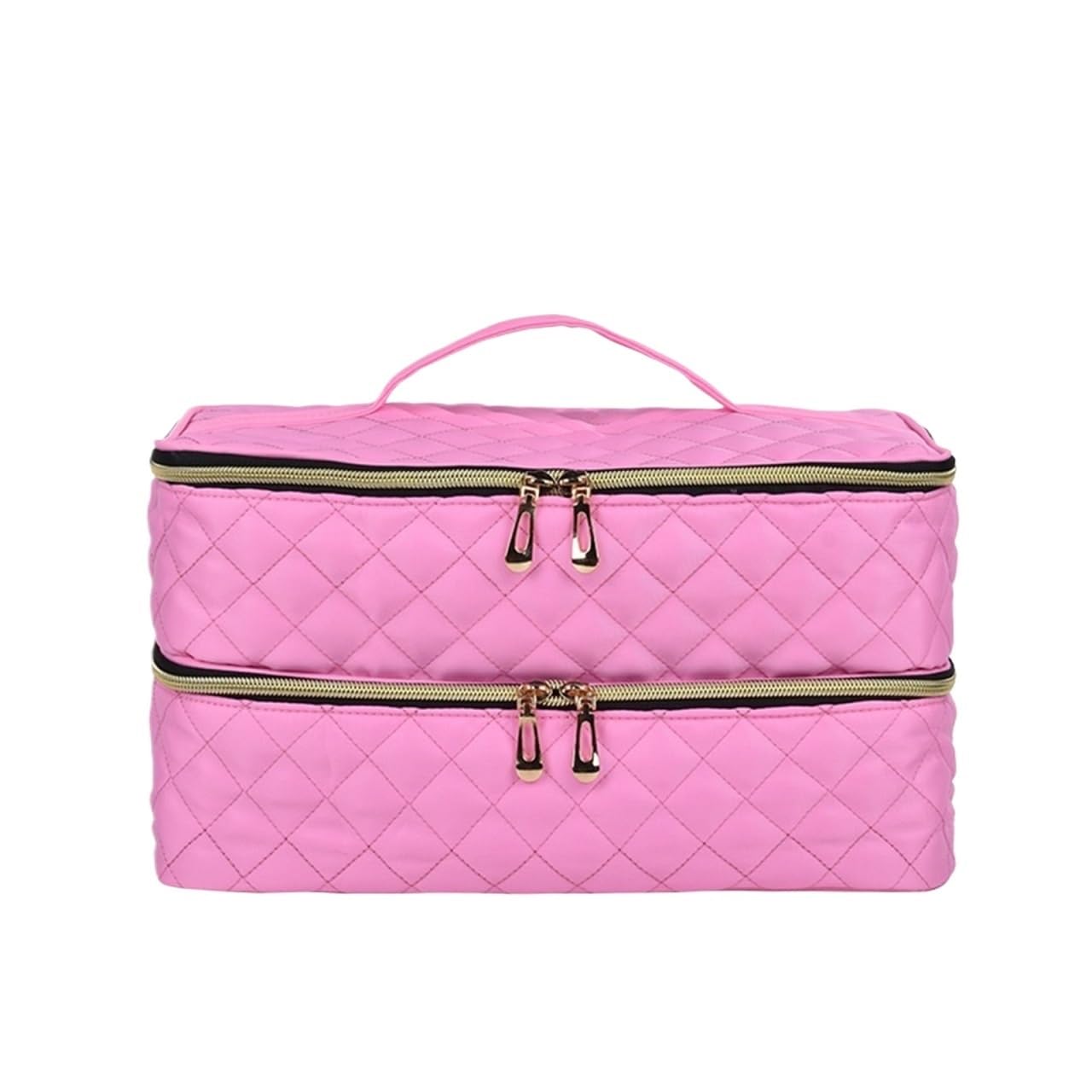 Porta Smalti Valigetta Unghie Organizer Portatile A Doppio Strato Che Contiene 40 Flaconi For Strumenti For Manicure Borsa Viaggio(Pink)