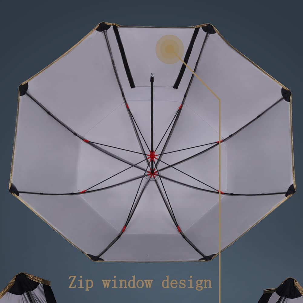 Składany Regulowana wysokość Parasol przeciwsłoneczny,Czarna guma Pręt ze stopu aluminium Przechylny odporność na ultrafiolet do ogrodu,na balkon,taras(Pink,2.4m/7.9ft)