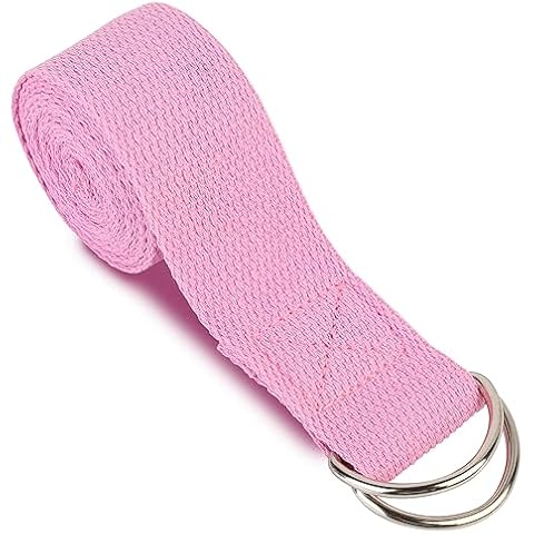 LIVE4COOL Yoga Strap for Physical Therapy, Yoga Straps for Stretching, Elastic Stretch Strap for Pilates, Flexibility, Exercise, Pink Stretch Band for Women & Men Cover