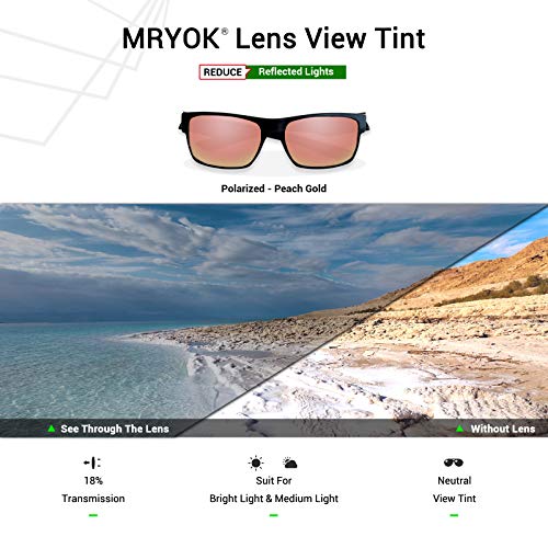 Image of Mryok Women's Polarized Replacement Lenses for Oakley Split Time OO4129 - Peach Gold