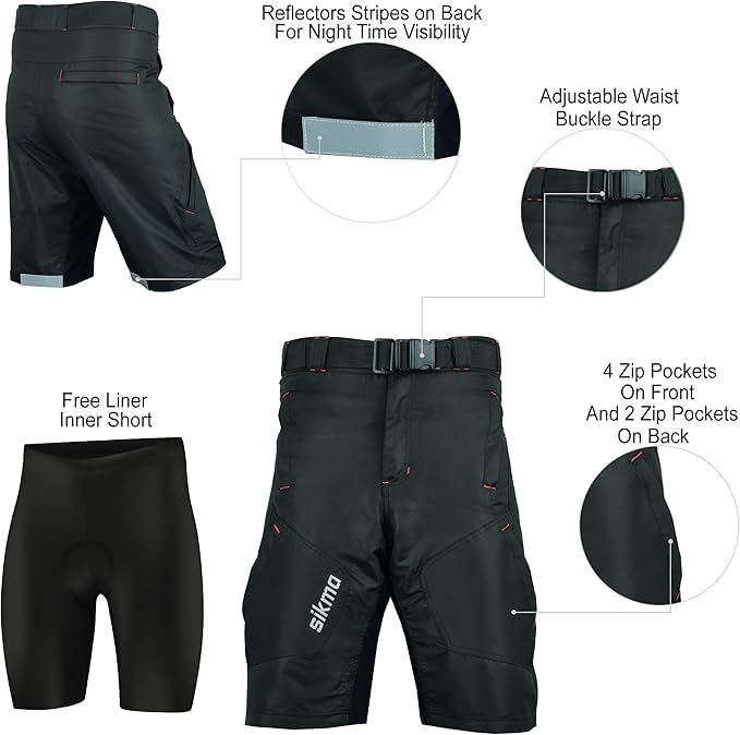 MTB Shorts Off Road Cycling Baggy Cycle Short miniatura 4