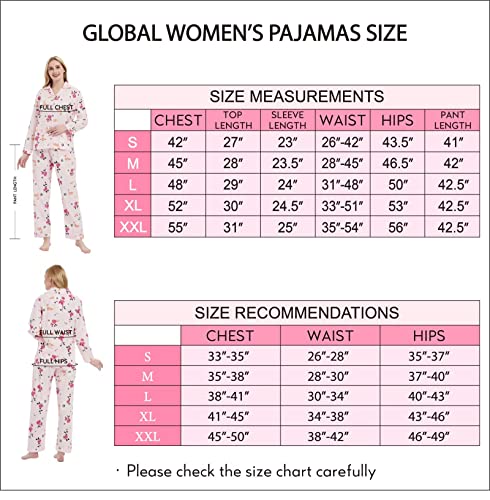 Global Womens Pajamas Set 100% Cotton Womens Pjs Drawstring Sleepwear For Women… #TOP6