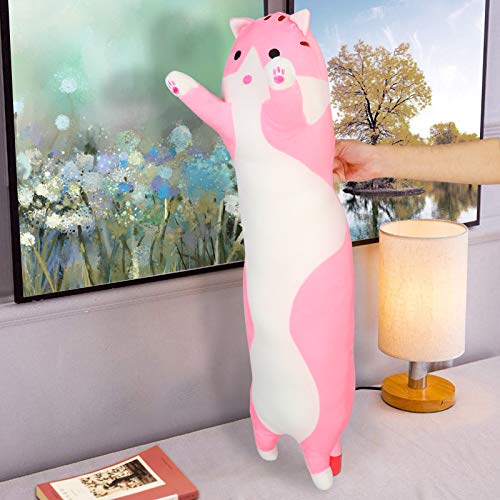 Foviza Boneca de almofada de brinquedo, presente fofo, pelúcia, gatos, boneca de pelúcia macia para