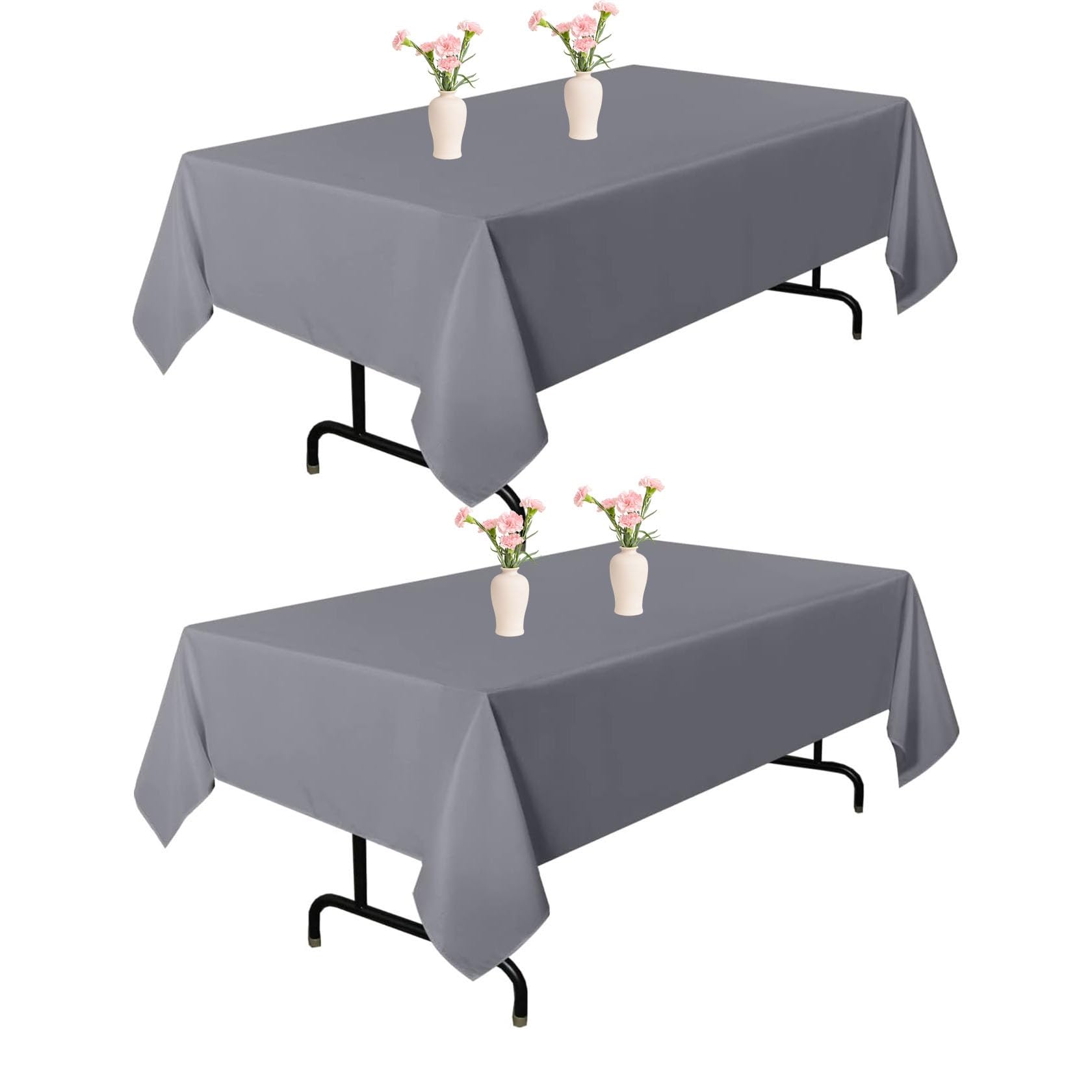 Nappe de table en lin gris élégant 170x110 cm pour décoration intérieure