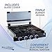 RecPro RV Built In Gas Cooktop | 2 Burner or 3 Burner | RV Cooktop Stove | 6,500 and 8,000 BTU Burners | Cover Included (Black, 3-Burner)