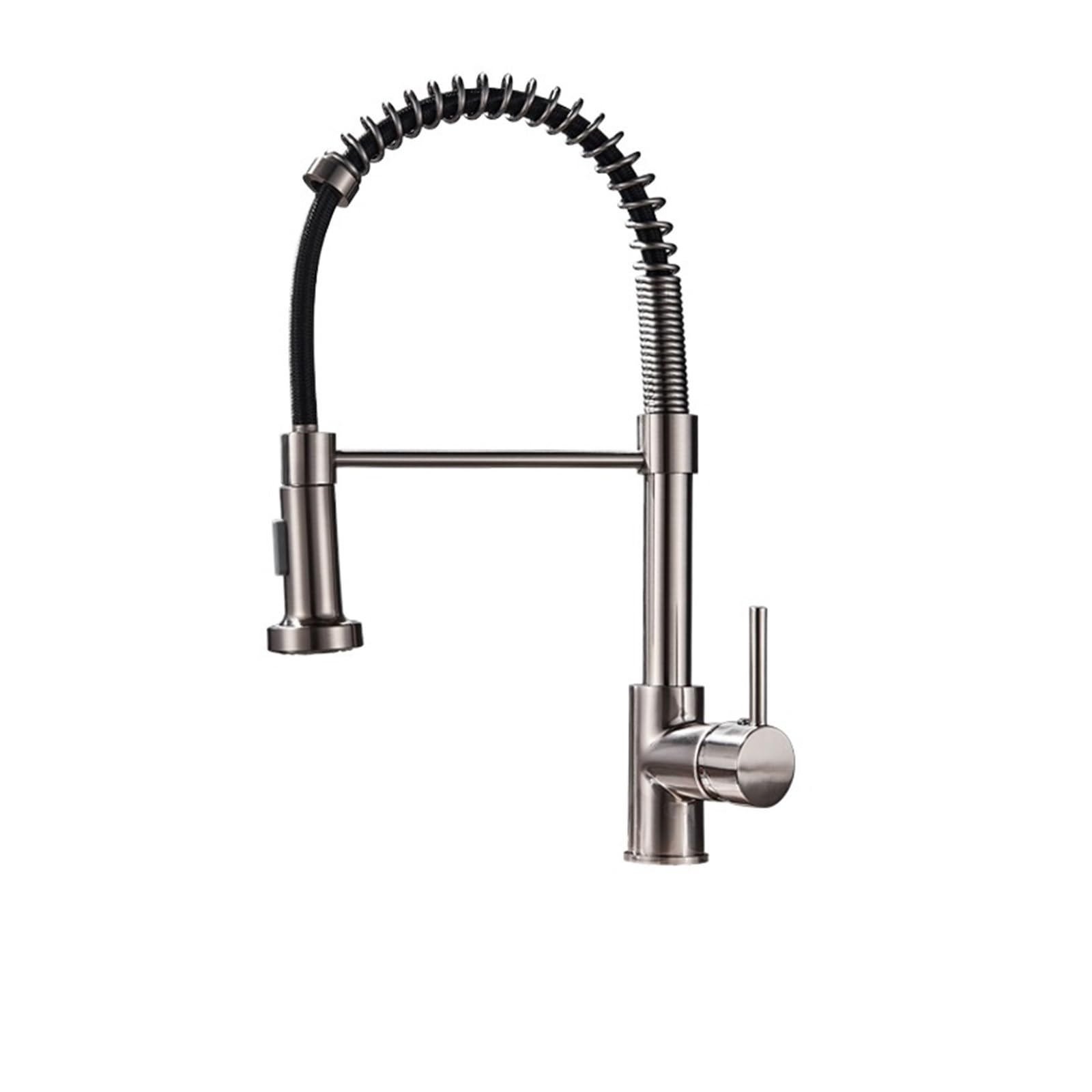Robinet mitigeur de cuisine en nickel brossé au design durable et épuré
