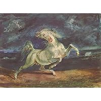 Amazon.co.jp: 22 枚の絵画 嵐に怯えるウジェーヌ・ドラクロワの馬
