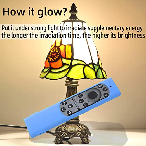 Image of Silicon Protective Case Cover Compatible with Samsung Smart TV Remote Control 2022 TM2280E QLED TV BN68-13897A (Remote Not Included) - Glow in Dark Blue