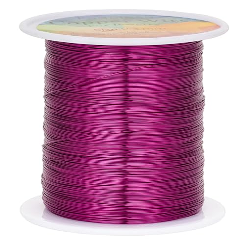 Tarnish Resistant Copper Wires 28 Gauge/0.3mm, 328 Feet, Purplish Red