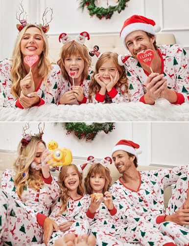 Ekouaer Christmas Pajamas for Family Matching Pj Sets Womens Mens Kids Pjs Long Sleeve Sleepwear Lounge Sets Outfits4