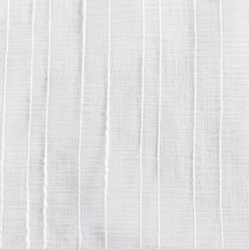 Aquazolax Front Door White Sheer Curtain Striped Translucent Sheer French Door Curtain Panels Rod Pocket With Tie Back For Glass/Kitchen Door, 1 Panel, W52 X L40 Inches #TOP5