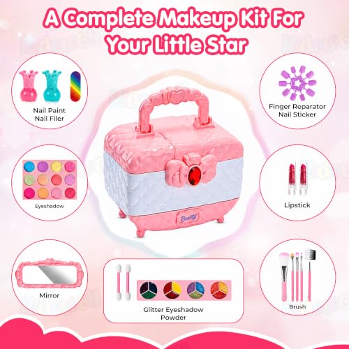 Image of Kidology Kids Makeup Kit for Girl, Unicorn Toys for Girl Real Washable Makeup Girls Princess Play Make Up Toys, Makeup Set for Age 3+ Year Old Christmas & Birthday Gift (Makeup Kit)