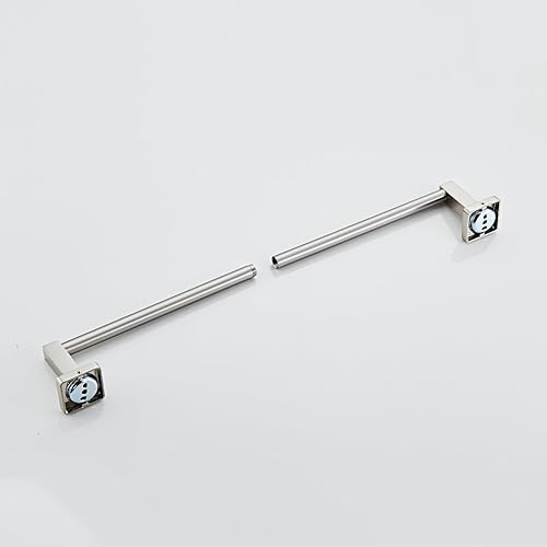 Vista 4 de Toallero montado en la pared del baño, toallero de níquel cepillado de 18 pulgadas con estante inoxidable y soporte para toallas de mano, toalleros
