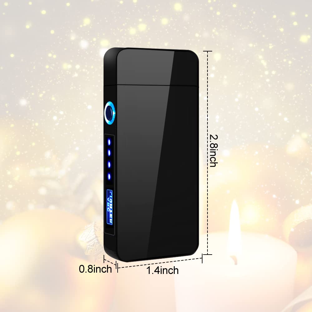 Gohytal Zapalniczka elektroniczna USB, Boże Narodzenie, Dzień Ojca dla taty, mężczyzny, prezent, zapalniczka z ekranem dotykowym, elektryczna, odporna na wiatr, wesele, jubileusz, urodziny, prezent