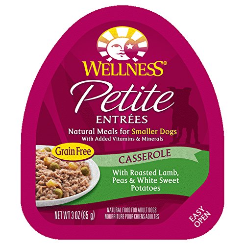 Wellness Petite Entrees Casserole Natural Grain Free Wet Small Breed Dog Food, Roasted Lamb, 3-Ounce Cup