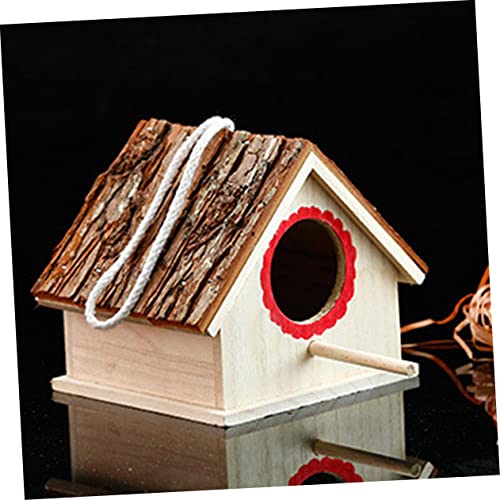 Mipcase 2Pcs Rustic Decorations Dove Bird House Kids Decor Xmas Bamboo Birdhouse Hanging Birds Houses Outdoor Bluebird House Bird Nest Pet Bird Cage Bird Hatching Box Incubator Decorate #TOP7