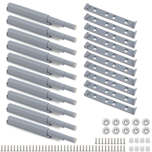 QWORK® 10 Stück Push to Open Türöffner, Softclose Türdämpfer für Küchenschrank Möbeltür